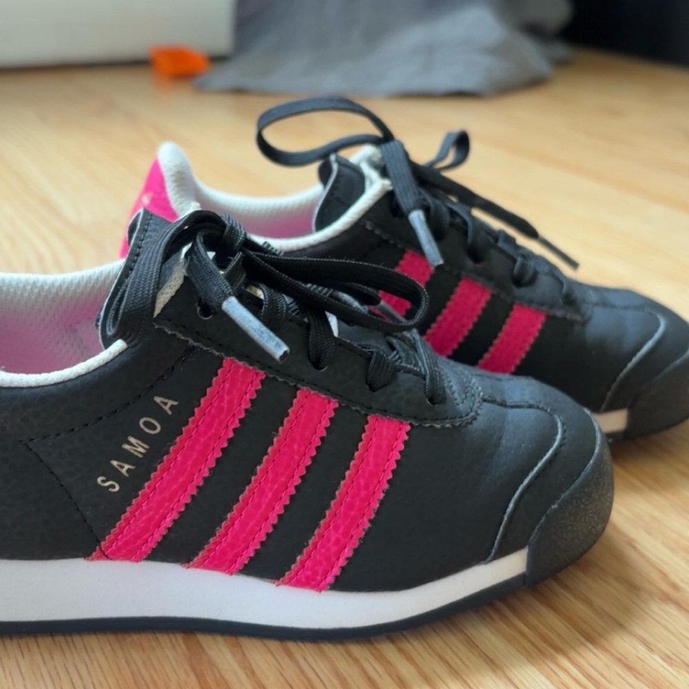 Adidas Kids Samoa Black and Pink Sneakers
